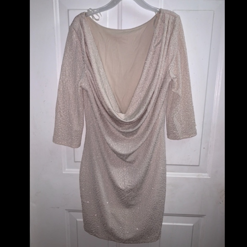 Beige dress with sparkles